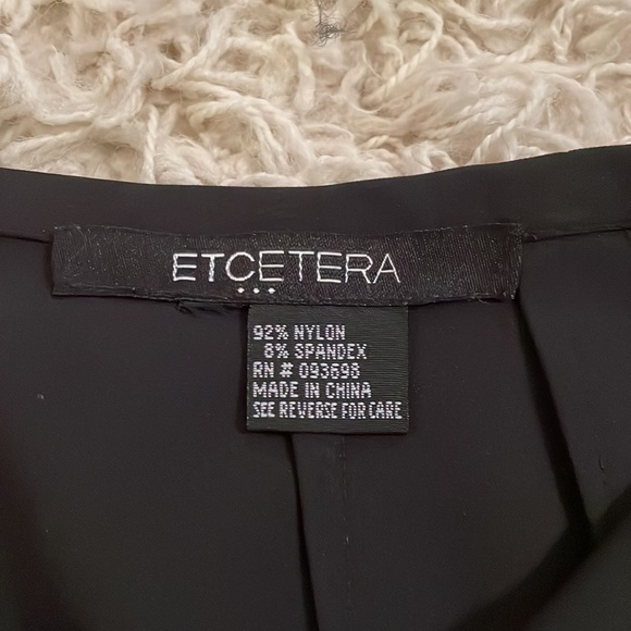 Etcetera Black Skirt Size 6 ruffle detail at hem, zipper closure, slight stretch - Picture 3 of 4